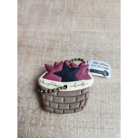 Rubber Key Chain Basket of Stars Key Holder Bucketville Blossom Bucket