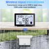 Wireless Rain Gauge Outdoor with Thermometer, High Accurate Digital Rain