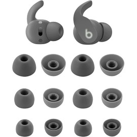 Rqker Ear Tips Compatible with Beats Fit Pro Earbuds & Studio Buds, S/M/L Sizes 6 Pairs Soft Silicone Replacement Tips Earbud Covers Eartips Compatible with Beats Studio Buds & Fit Pro, Gray 12