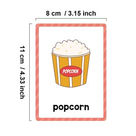 Lachilly Foods English Words Learning Flashcards, High Frequency Words, Beginning Reading, Kindergarten to 1st Grade, ESL Teaching Materials, Autism Learning Materials, Vocabulary Building, 20 Cards,