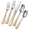 KEAWELL Pearl Edge Premium 20-Piece Refined Bead Silverware Set, 18/10