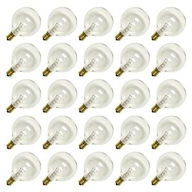 Sival G50 Candelabra Screw Base Clear 25 pack Light Bulbs