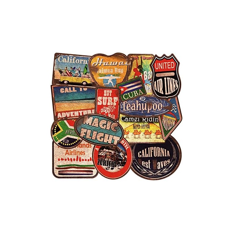 36pcs pegatinas de sello vintage de vinilo pegatinas de viaje