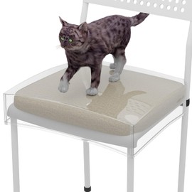 Cosmos 2 Pcs Plastic Seat Covers for Dining Room Chairs, Clear PVC Chair Seat Slipcovers Waterproof Heavy Duty Chair Protector Cover Plastic Dining Chair Dust Cover, 18 x 17 x 4 In (Half Size - 2 Pcs)