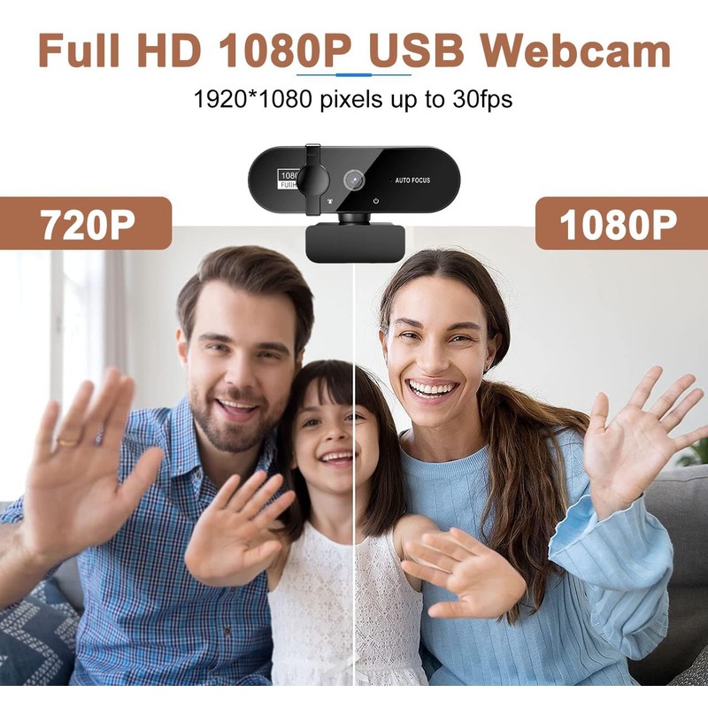 Webcam for PC with Microphone 1080P Full HD Webcam with