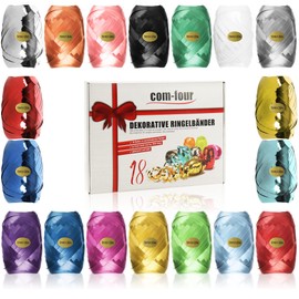 com-four® High Quality Poly Ribbon in Bright Colours 20 m per Roll Crafts and Packing in Gift Packaging