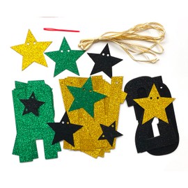 Runhiskii Happy New Year 2025 Banner, Green Gold Black Happy New Year Bunting Banner for New Years Eve Party Decorations 2025, Happy New Year Sign, New Years Decorations 2025