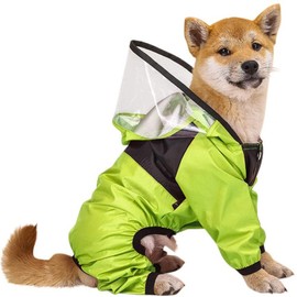 Pet Dog Raincoat Waterproof Pet Raincoat Jacket with Transparent Hat Pet Supplies