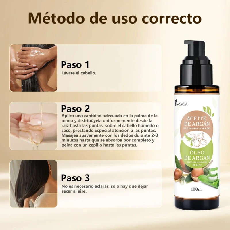 Kaisasa Aceite De Argan Aloe Vera Aceite Cabello Tratamiento