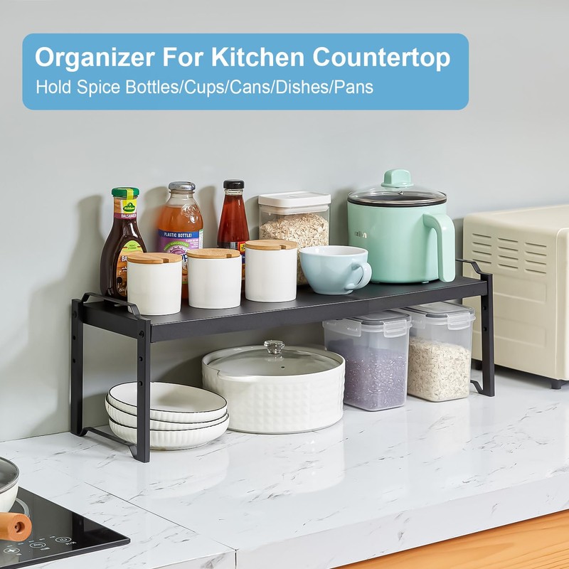 4 Pack Kitchen Cabinet Shelves Organizers, Kitchen Counter Storage Shelf