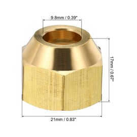PATIKIL 3/8 SAE Thread Brass Flare Nut, 4 Pack 45 Degree Flared Tube Fitting Nut Hydraulic Pipe Fitting for Air Conditioner Water Gas Line, Glossy Surface