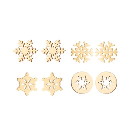Tiny Winter Snowflake Earrings Stud for Women Stainless Steel Snow Flower Earrings Christmas Birthday Party Jewelry Xmas Festival Jewelry-4pairs Gold
