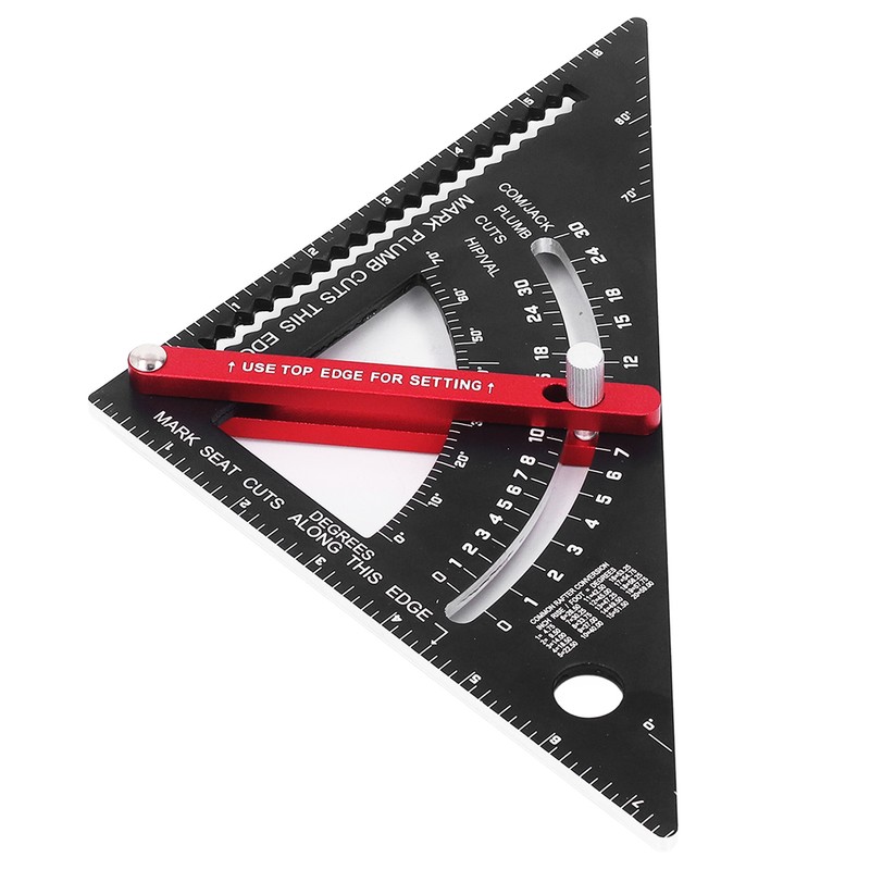 Woodworking Triangle Ruler Aluminum Alloy Accurate Laser Scale Triangle Ruler
