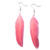 Rose Pink Feather Earrings - Handmade Slim Look