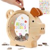 CEOTIS Wooden Money Bank for Kids - Cute Piggy Bank