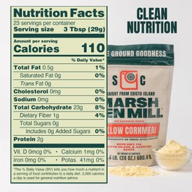 Marsh Hen Mill Stone Ground Yellow Cornmeal | Premium Heirloom Corn Flour | All Purpose Flour For Baking & Cooking | Consistent Results | Grown on Family Farm | Organic Cornmeal | 24 Oz Pack