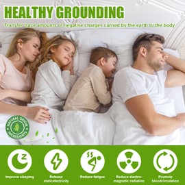 Grounding Bed Sheet, Grounding sheet, Grounding Bed Sheet With 10% Silver Fiber & 90% Organic Cotton, Natural Wellness And Healthy Earth Energy Mat (Gray 193 * 203 * 33)