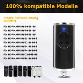 3er-Pack Ersetzen Sie die Handsender Hörmann hse4-868-bs, 868,3MHz 4 Kanal, garagentor fernbedienung für HSE2-868-BS, HSE-4-868-BS, kompatibel mit Hörmann HSM4 HSE2 HS1 HS4 HSZ1 HSZ22(Schwarz)