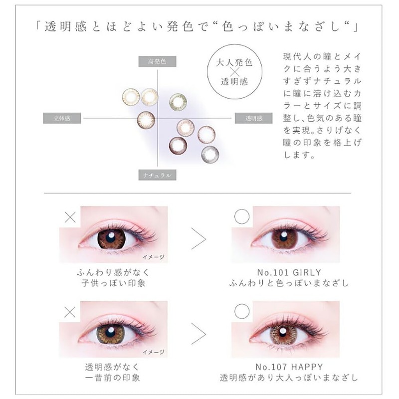 ピエナージュ PienAge 55% UV＆Moist 101 ガーリー 1day 12枚入 モイスト UV