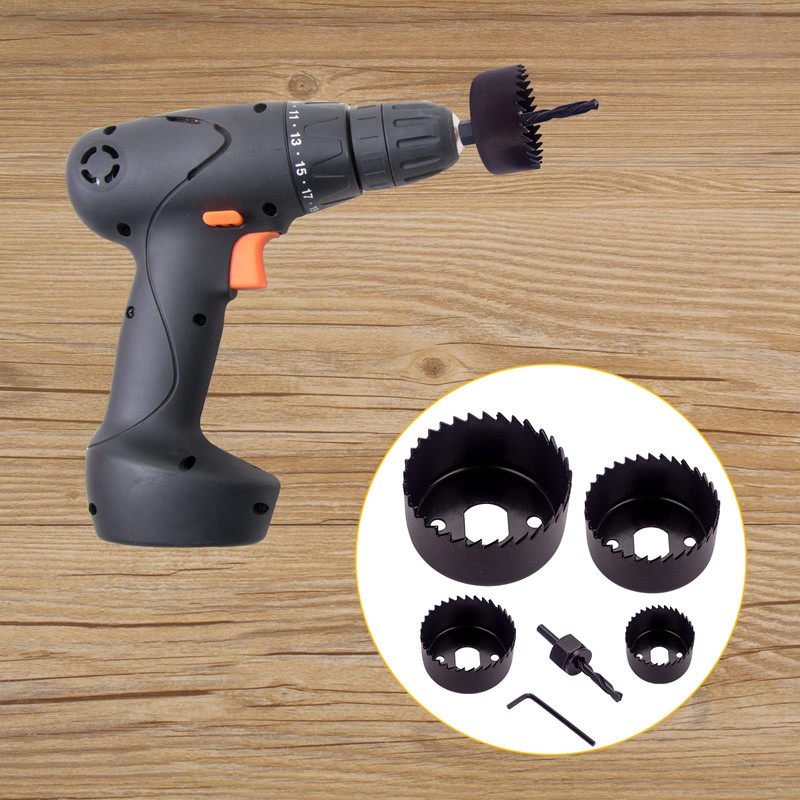 6PCS Hole Saw Kit - Carbon Steel Downlights Holesaw Drill