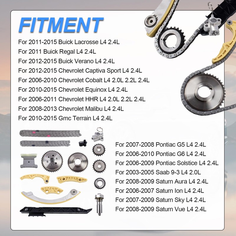 SUSUCAR Engine 2.4 Timing Chain Kit for GMC Terrain, for