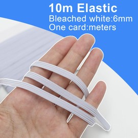 iwiio Elastic for Sewing 1/4 Inch 11 Yards White Elastic Sewing Elastic High Elastic Cord for Sewing DIY Projects, Arts & Crafts, Waistband and Pants Waist