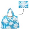 allydrew Large Foldable Tote Nylon Reusable Grocery Bags, Palm Trees