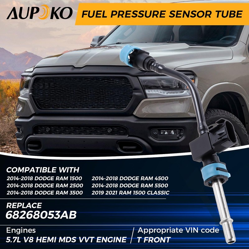 Aupoko Auto Fuel Pressure Sensor, Fuel Pressure Sensor Tube Compatible