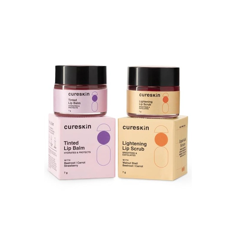 CureSkin Combo de Exfoliante Labial Aclarante + Bálsamo Labial con