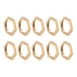 sourcing map G1/2 Lock Nut, Hex Brass Female Locknut for Plumbing 10pcs