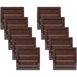 Vent Systems 4'' Inch Brown Air Vent Cover, Pack of 10, Dryer Vents and Bathroom Exhaust Vent Pipe, Louvered Outdoor Dryer Vent Cover Opening Flap Vent, Keeps Out Insects, Birds and Rodents