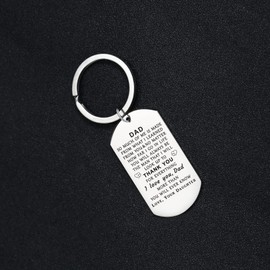 Dad Keychain Gifts From Son Daughter Thank You Gifts For Father's Day Birthday Christmas Thanksgiving Keychain Gifts, B, Medium