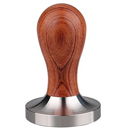 Coffee Tamper Espresso Press 304 Stainless Steel Flat Base Wooden Handle for Coffee Grounds Barista Espresso Machines Accessory 51mm