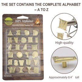 Arokimi Wood Burning Tips,Uppercase Alphabet HotStamps Set for Branding and Personalization of Wood, Leather, and Other Surfaces, Letter