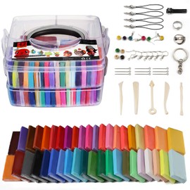 SCHOONE SCHOONE Polymer Clay Set - 42 Colors Modeling Clay Kit, Soft and Nontoxic Oven Bake Clay with Tools and Storage Box