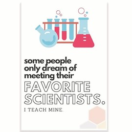 Some People Dream Of Meeting Their Favorite Scientists - I Teach Mine - Science Classroom Poster - 12 x 18 Inch - Classroom Decor - Classroom Must Haves - Back To School Decor - CPS0398