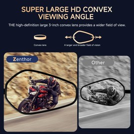 ZENTHOR Bar End Mirrors 5.3” Larger Motorcycle Side Mirrors for 7/8" Handlebars Compatible with Honda Rebel 500,CB650R,Vulcan S,Z900, V Star 650,MT-07,MT-09,Road King, Street Glide