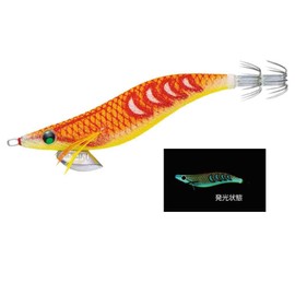 Yo-Zuri A1759-DLOI Squid Jig, Aori-Q, Search, Double Glow, No. 3.5, DLOI: 18, Orange Boil