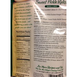 Mrs Wages Sweet Pickle Relish Mix 3.9 oz (Pk of 6)