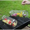 Stainless Steel Cylindrical BBQ Basket Reusable Round Grill Net, Perfect