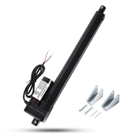KM-LINEARTECH 16 Inch 16" 400mm High Speed 1.34"/s 34mm/s 400N 88lbs DC12V Heavy Duty Electric Linear Motion Actuator Motor with Mounting Brackets IP65