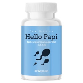 Saint Nutrition HelloPapi - Für Männer mit Kinderwunsch - Nahrungsergänzungsmittel mit Zink, Maca und L-Arginin - Unterstützung für den Mann - 20 Kapseln