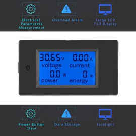 PEACEFAIR PZEM-031 Digital Voltmeter DC 6.5-100V 20A/2000W LCD Ammeter Digital Meter for Electrical Energy Voltage Current