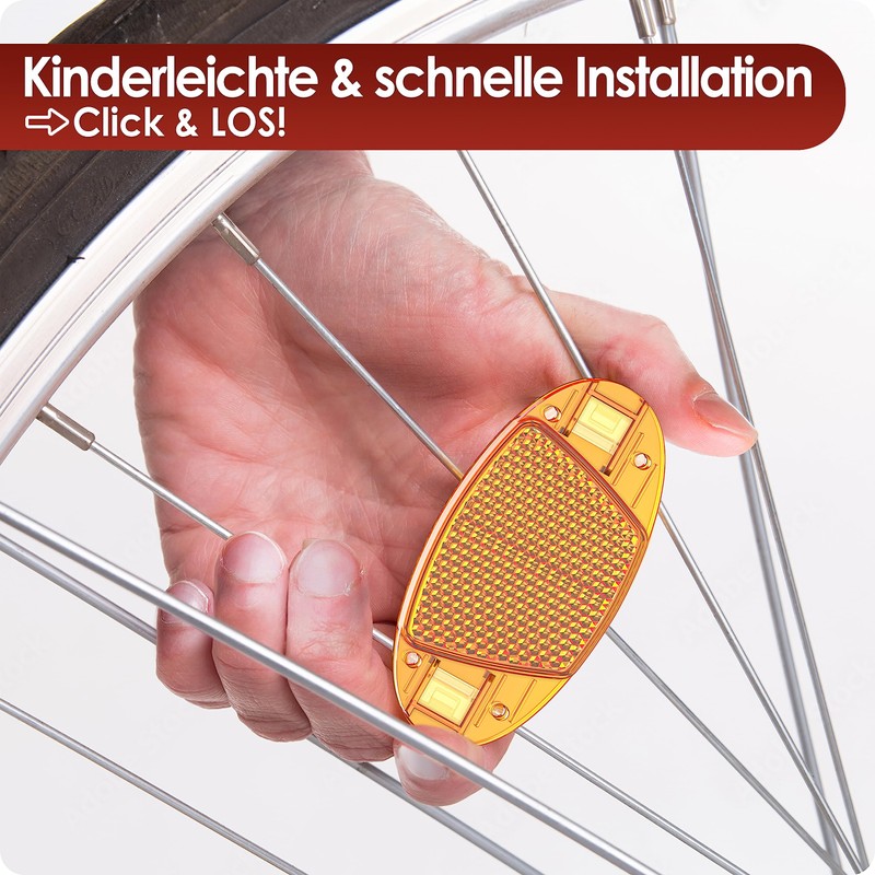 Weidebach® 4 x spoke reflectors bicycle with high radiance, cat's