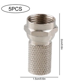 Lotsdonxia 5-Pack Waterproof F Plug Connectors for Satellite TV – Micro Screw/Twist On Design, Weatherproof RG6 Coaxial Cable Connectors for Sky HD, Virgin Media and Freesat