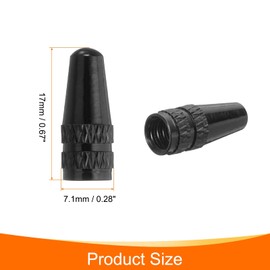 sourcing map 6pcs Bike Valve Caps Anodized Aluminum Road Bicycle Air Tire Valve Caps Dust Caps for MTB Road Racing Bicycle, Black