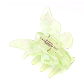 QinGoo Medium Green Butterfly Hair Clip Hair Claw Hair Accessory, Adorable Ladies, Stylish, Firm, Simple, Korean, 1 Piece (2.1 x 1.6 inches (5.4 x 4.2 cm), Green)