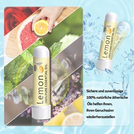 Hion Smell Training Set, Sniffin Sticks, 6 Essential Oils, Odour Training Set Helps Regain Your Sense of Smell, Lemon Mint Rose Grapefruit Clove Eucalyptus Essential Oils