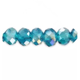 30 pcs 6x4mm Blue Zircon AB Rondelle Crystals, for Jewelry making 4x6mm