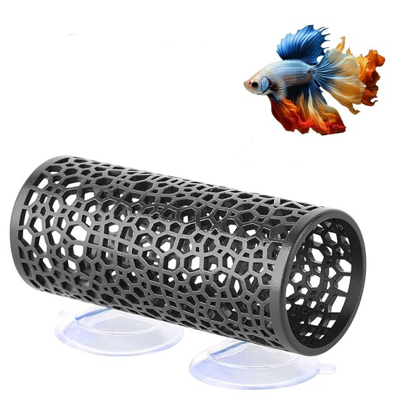 Betta Fish Tunnel with Suction Cups - Small Hole Hollow